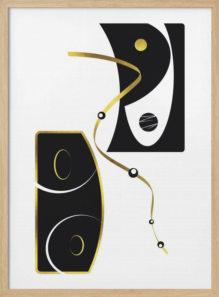 Black & White Abstract No. 2 | gold Poster